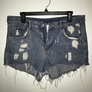 High-Waisted Ripped Shorts